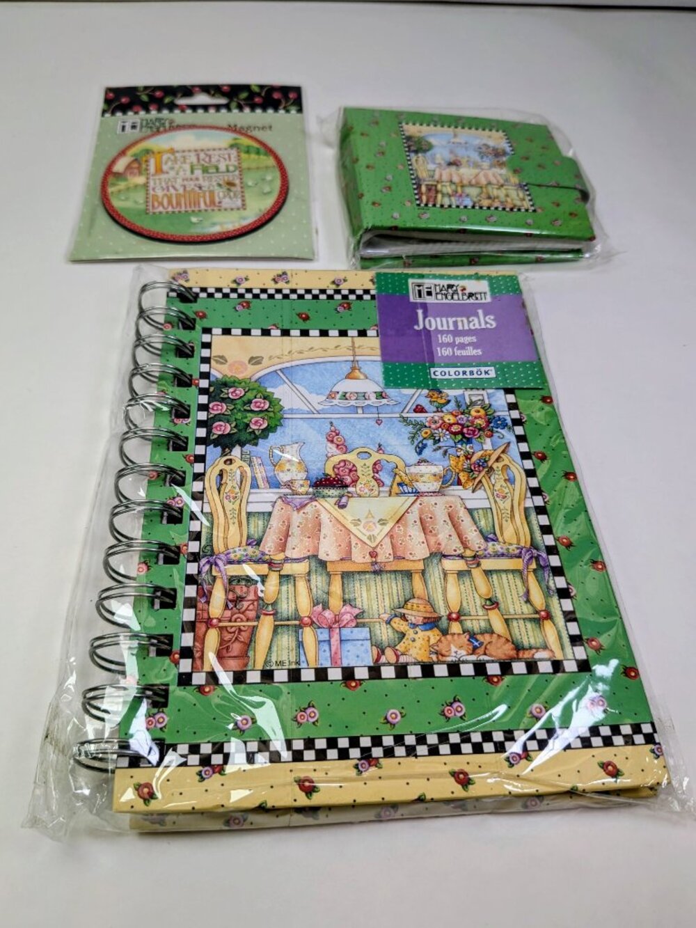 Vintage Mary Engelbreit Tea Party Stationery Lot Journal Purse Photo Book Magnet